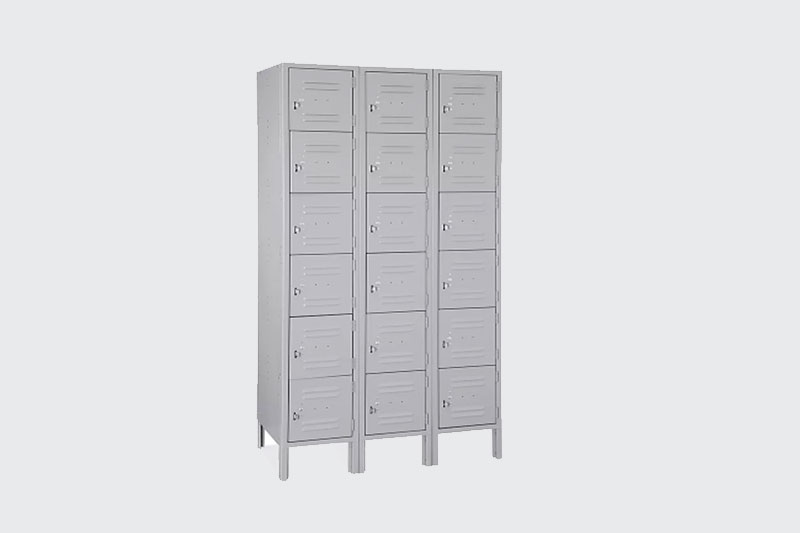 Six story storage cabinet